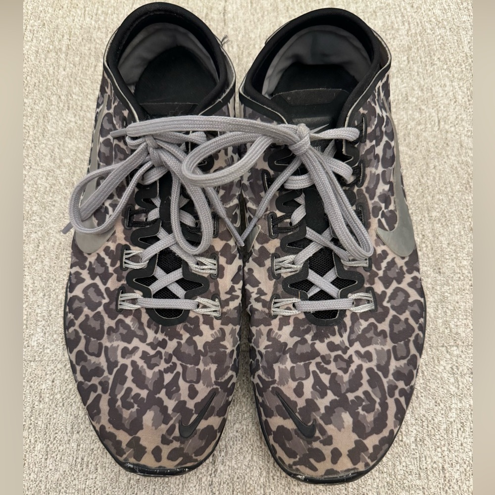 Nike Free Run 5.0, used, size 9.5, cheetah or leopard print